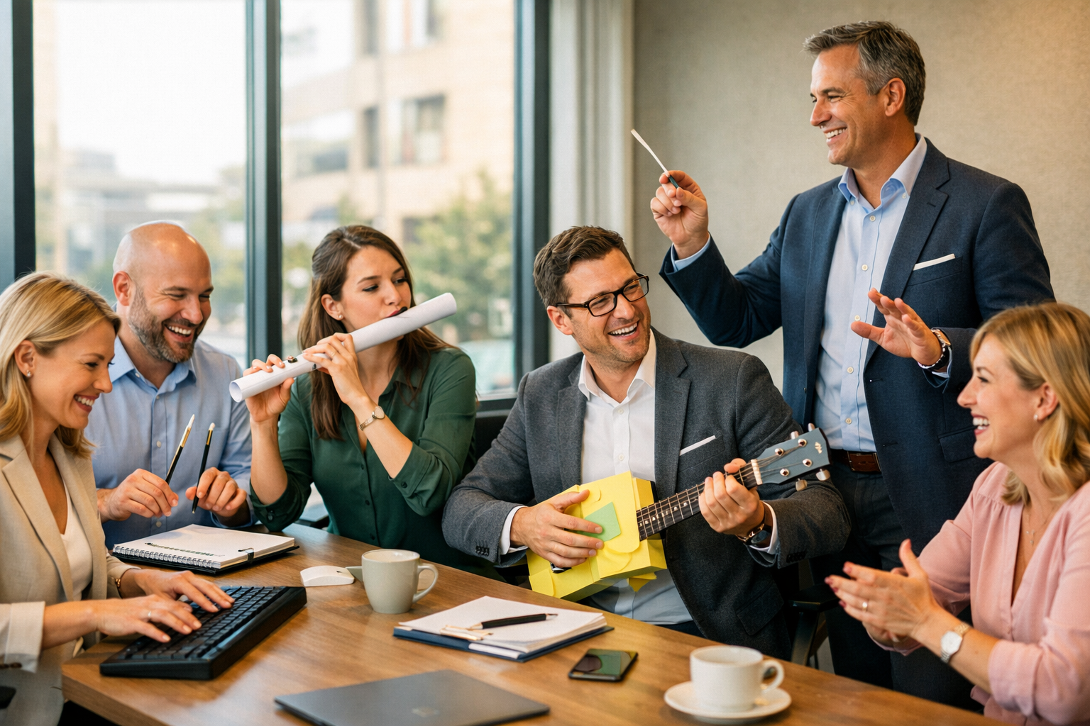 Zespół świętujący sukces